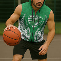 Manawatu 2026 Rugby Custom Sleeveless Zip Hoodie NZ Maori Silver Fern LT14 - Polynesian Pride