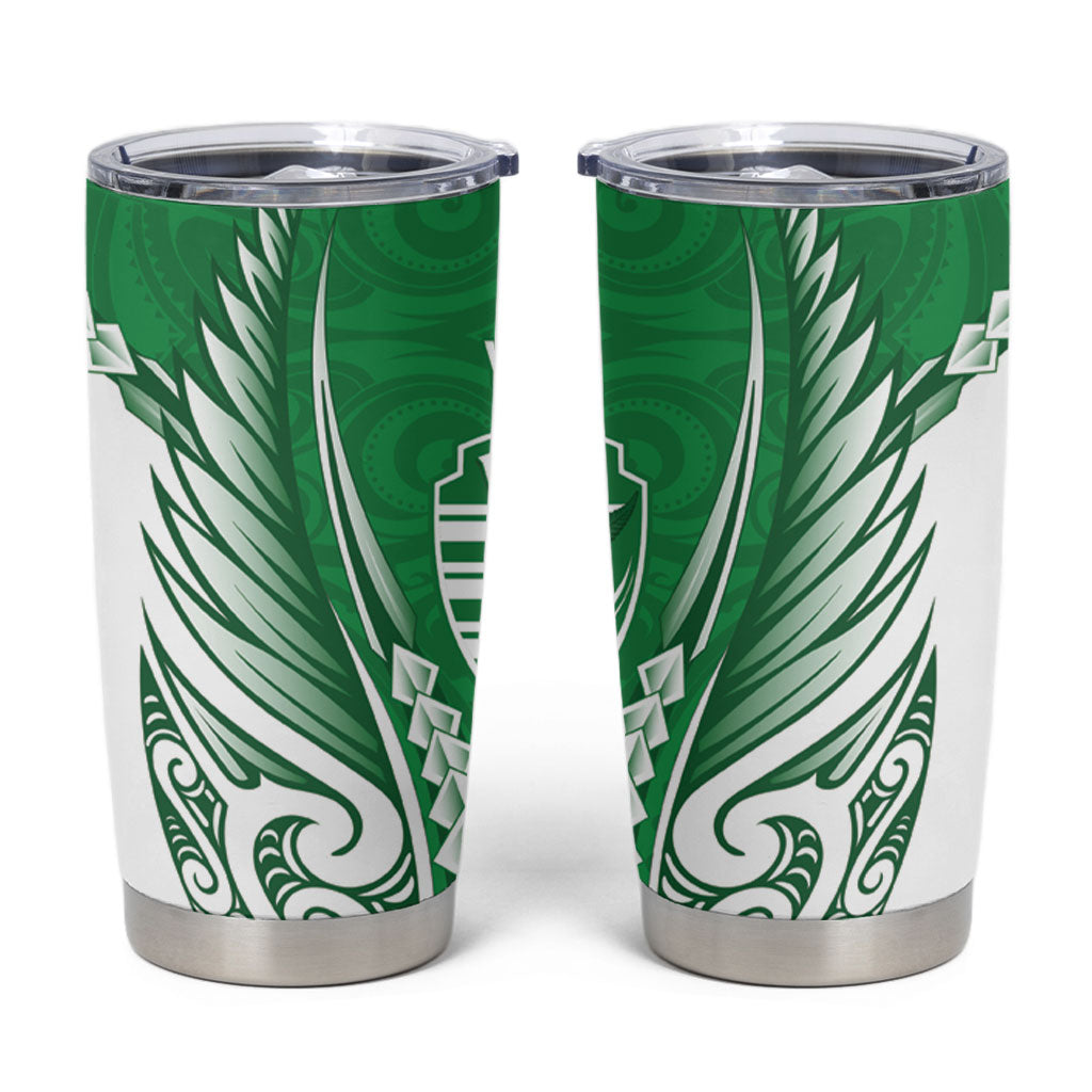 Manawatu 2026 Rugby Custom Tumbler Cup NZ Maori Silver Fern LT14 Green - Polynesian Pride