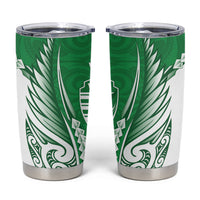 Manawatu 2026 Rugby Custom Tumbler Cup NZ Maori Silver Fern LT14 Green - Polynesian Pride