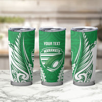 Manawatu 2026 Rugby Custom Tumbler Cup NZ Maori Silver Fern LT14 - Polynesian Pride