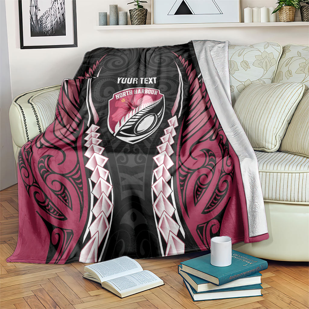 North Harbour 2026 Rugby Custom Blanket NZ Maori Silver Fern LT14 Maroon - Polynesian Pride