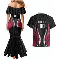 North Harbour 2026 Rugby Custom Couples Matching Mermaid Dress and Hawaiian Shirt NZ Maori Silver Fern LT14 - Polynesian Pride