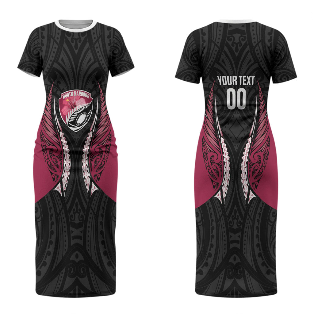 North Harbour 2026 Rugby Custom Couples Matching Short Sleeve Bodycon Dress and Long Sleeve Button Shirt NZ Maori Silver Fern LT14 - Polynesian Pride