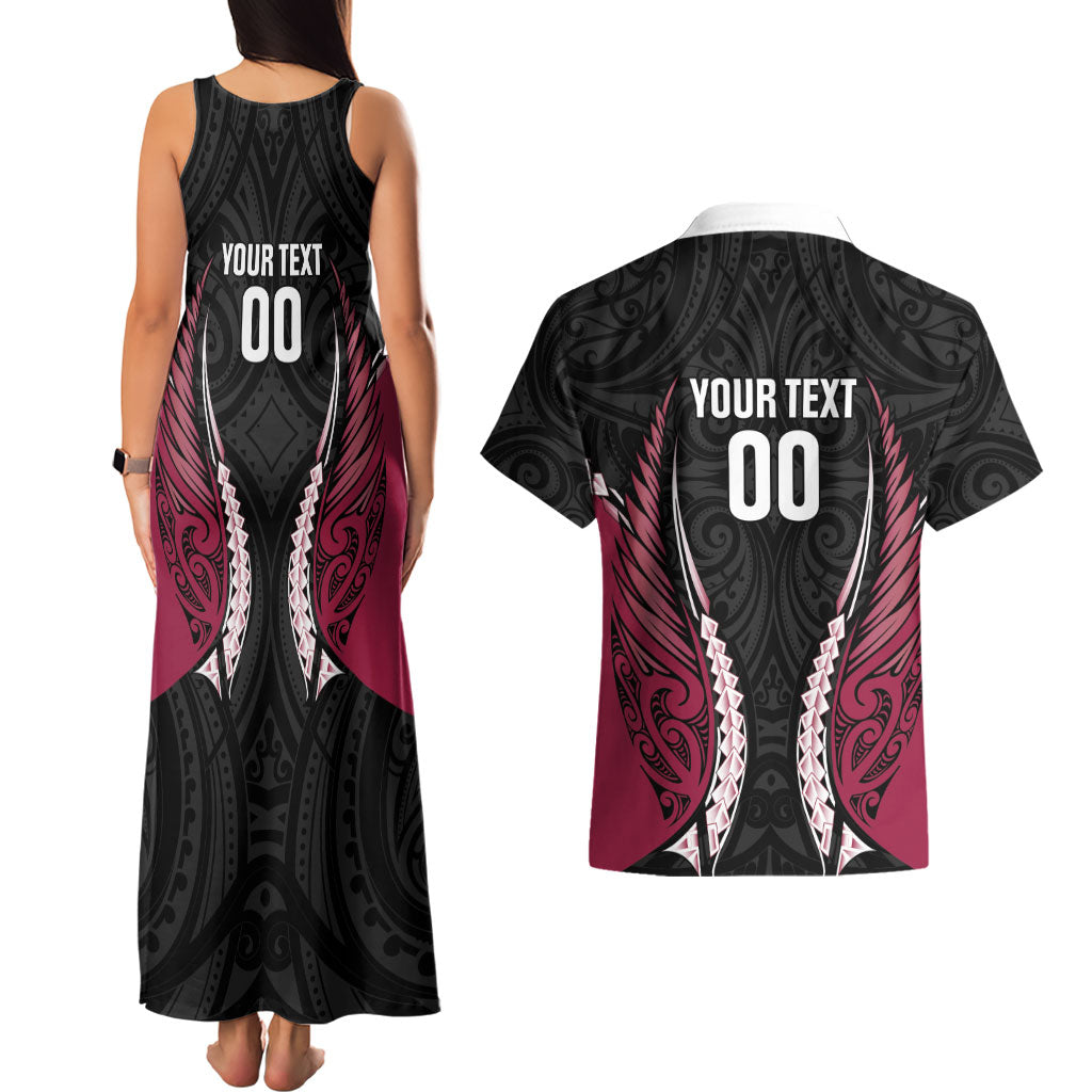North Harbour 2026 Rugby Custom Couples Matching Tank Maxi Dress and Hawaiian Shirt NZ Maori Silver Fern LT14 - Polynesian Pride