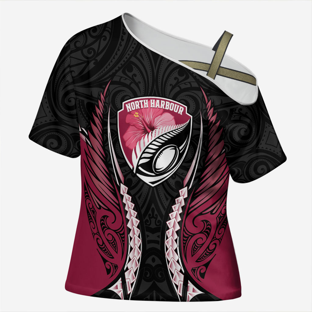 North Harbour 2026 Rugby Custom Cross Shoulder Shirt NZ Maori Silver Fern