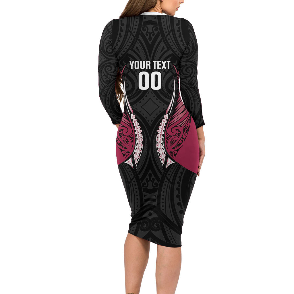 North Harbour 2026 Rugby Custom Family Matching Long Sleeve Bodycon Dress and Hawaiian Shirt NZ Maori Silver Fern LT14 - Polynesian Pride