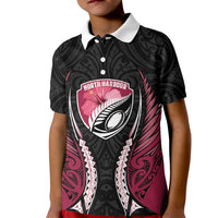 North Harbour 2026 Rugby Custom Kid Polo Shirt NZ Maori Silver Fern LT14 Kid Maroon - Polynesian Pride