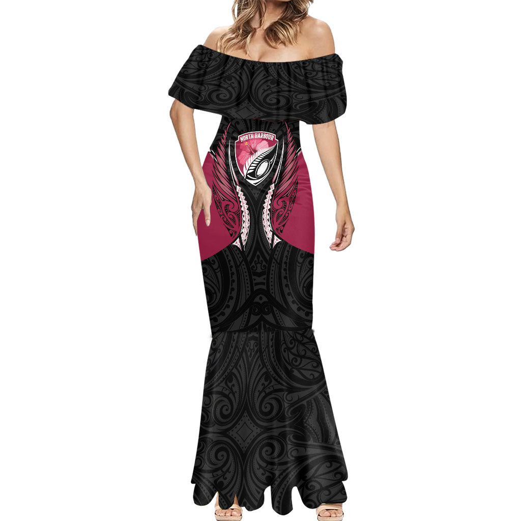 North Harbour 2026 Rugby Custom Mermaid Dress NZ Maori Silver Fern