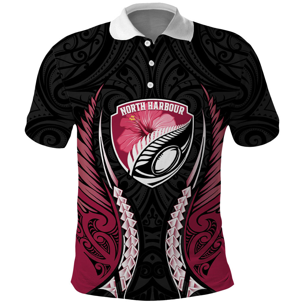 North Harbour 2026 Rugby Custom Polo Shirt NZ Maori Silver Fern LT14 Maroon - Polynesian Pride