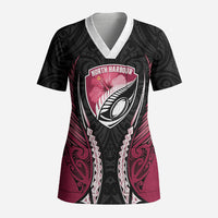 North Harbour 2026 Rugby Custom Scrub Top NZ Maori Silver Fern