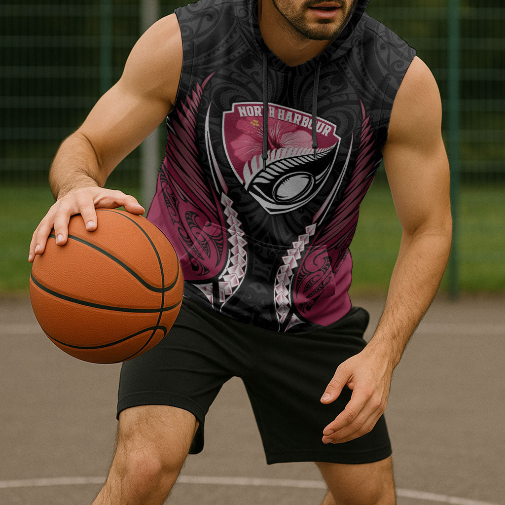 North Harbour 2026 Rugby Custom Sleeveless Hoodie NZ Maori Silver Fern