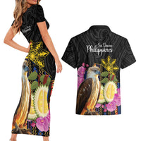 Kadayawan Philippines Couples Matching Short Sleeve Bodycon Dress and Hawaiian Shirt Filipino Eagle Happy 39th Anniversary LT14 - Polynesian Pride