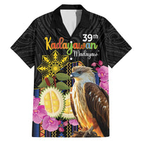Kadayawan Philippines Family Matching Mermaid Dress and Hawaiian Shirt Filipino Eagle Happy 39th Anniversary LT14 Dad's Shirt - Short Sleeve Black - Polynesian Pride