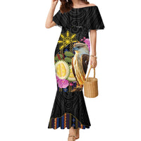 Kadayawan Philippines Family Matching Mermaid Dress and Hawaiian Shirt Filipino Eagle Happy 39th Anniversary LT14 Mom's Dress Black - Polynesian Pride
