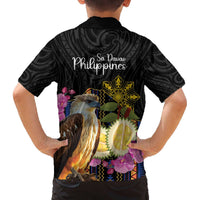 Kadayawan Philippines Family Matching Off The Shoulder Long Sleeve Dress and Hawaiian Shirt Filipino Eagle Happy 39th Anniversary LT14 - Polynesian Pride