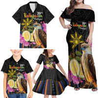 Kadayawan Philippines Family Matching Off Shoulder Maxi Dress and Hawaiian Shirt Filipino Eagle Happy 39th Anniversary LT14 - Polynesian Pride