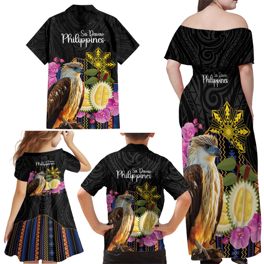 Kadayawan Philippines Family Matching Off Shoulder Maxi Dress and Hawaiian Shirt Filipino Eagle Happy 39th Anniversary LT14 - Polynesian Pride
