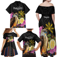 Kadayawan Philippines Family Matching Off Shoulder Maxi Dress and Hawaiian Shirt Filipino Eagle Happy 39th Anniversary LT14 - Polynesian Pride
