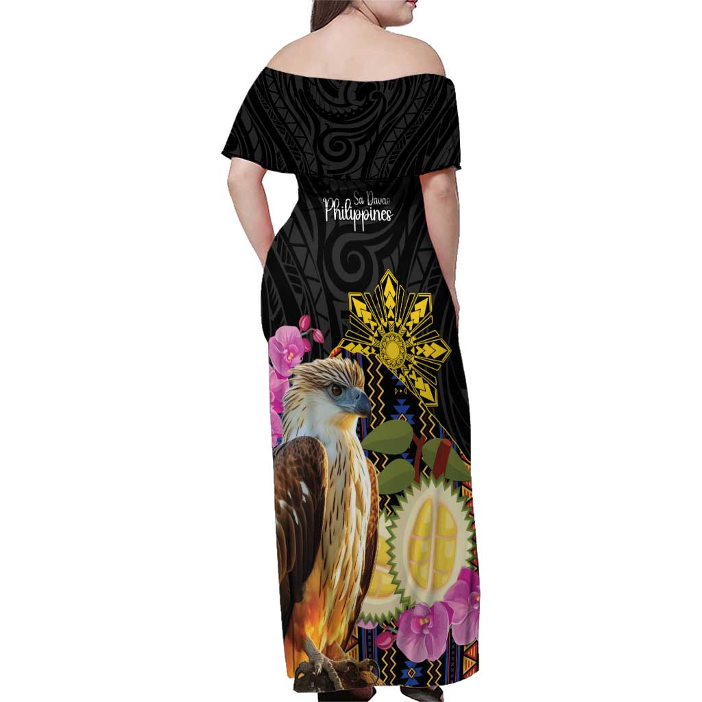 Kadayawan Philippines Family Matching Off Shoulder Maxi Dress and Hawaiian Shirt Filipino Eagle Happy 39th Anniversary LT14 - Polynesian Pride