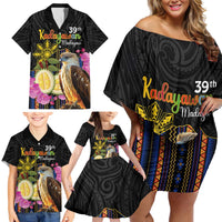 Kadayawan Philippines Family Matching Off Shoulder Short Dress and Hawaiian Shirt Filipino Eagle Happy 39th Anniversary LT14 - Polynesian Pride