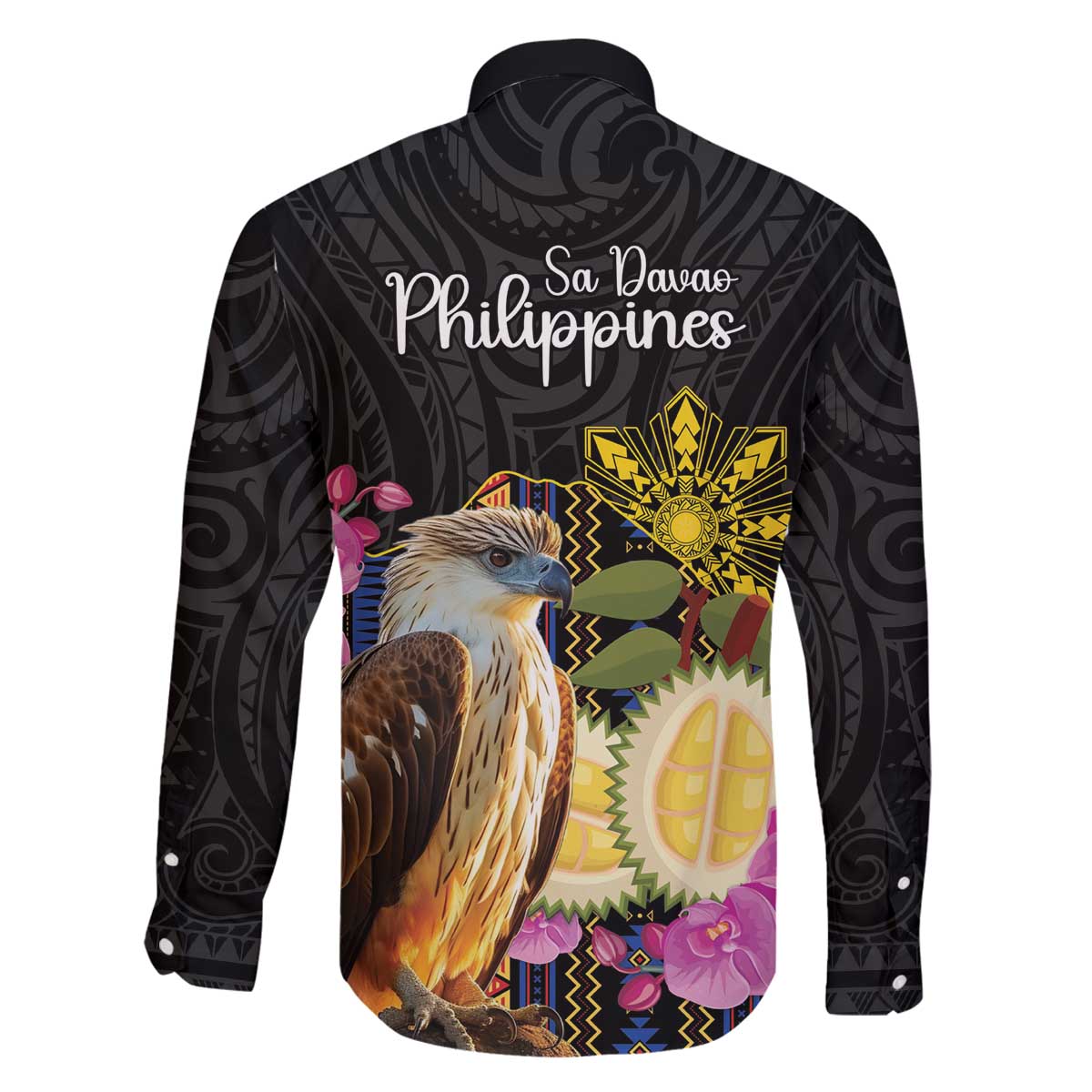 Kadayawan Philippines Family Matching Off Shoulder Short Dress and Hawaiian Shirt Filipino Eagle Happy 39th Anniversary LT14 - Polynesian Pride