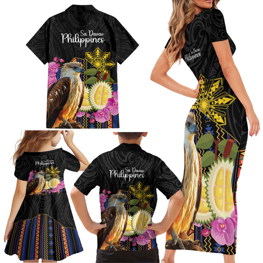 Kadayawan Philippines Family Matching Short Sleeve Bodycon Dress and Hawaiian Shirt Filipino Eagle Happy 39th Anniversary LT14 - Polynesian Pride