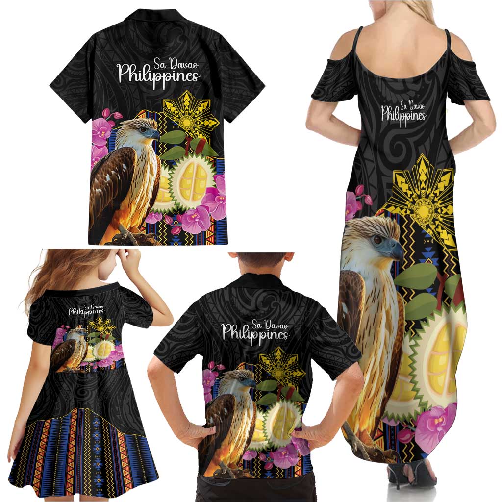 Kadayawan Philippines Family Matching Summer Maxi Dress and Hawaiian Shirt Filipino Eagle Happy 39th Anniversary LT14 - Polynesian Pride