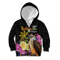 Kadayawan Philippines Kid Hoodie Filipino Eagle Happy 39th Anniversary LT14 Zip Hoodie Black - Polynesian Pride