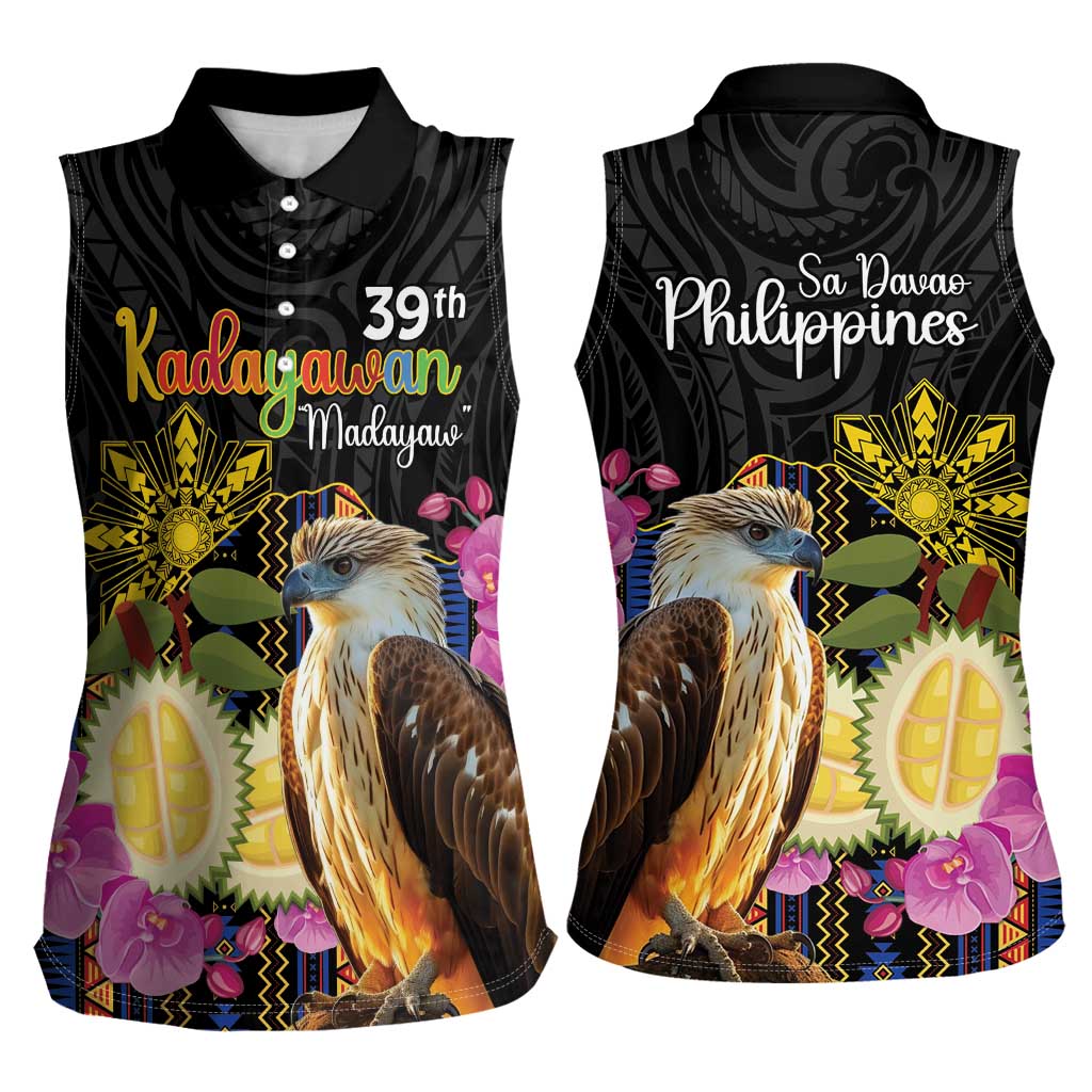 Kadayawan Philippines Women Sleeveless Polo Shirt Filipino Eagle Happy 39th Anniversary LT14 - Polynesian Pride
