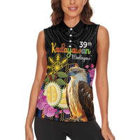 Kadayawan Philippines Women Sleeveless Polo Shirt Filipino Eagle Happy 39th Anniversary LT14 - Polynesian Pride
