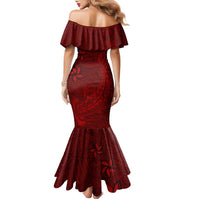Oxblood Polynesia Family Matching Mermaid Dress and Hawaiian Shirt Hawaiian Tribal Hammerhead Shark Tattoo LT14 - Polynesian Pride