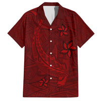 Oxblood Polynesia Family Matching Off Shoulder Short Dress and Hawaiian Shirt Hawaiian Tribal Hammerhead Shark Tattoo LT14 Dad's Shirt - Short Sleeve Oxblood - Polynesian Pride
