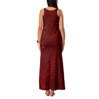 Oxblood Polynesia Family Matching Tank Maxi Dress and Hawaiian Shirt Hawaiian Tribal Hammerhead Shark Tattoo LT14 - Polynesian Pride