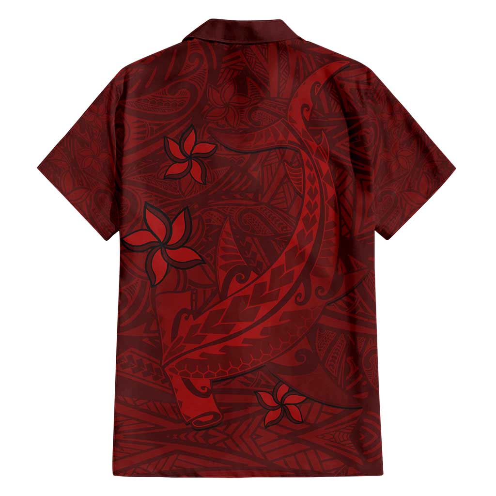 Oxblood Polynesia Hawaiian Shirt Hawaiian Tribal Hammerhead Shark Tattoo