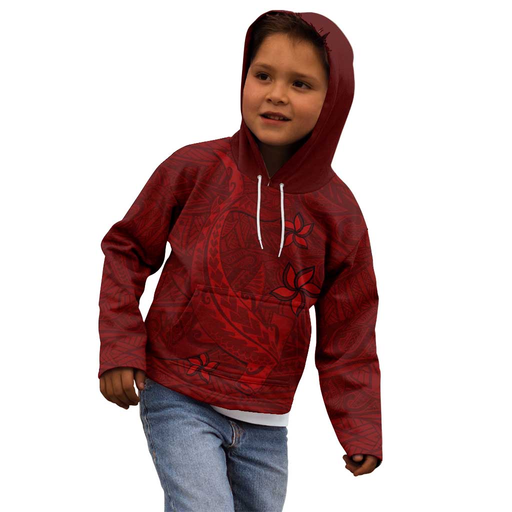 Oxblood Polynesia Kid Hoodie Hawaiian Tribal Hammerhead Shark Tattoo LT14 - Polynesian Pride