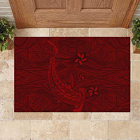 Oxblood Polynesia Rubber Doormat Hawaiian Tribal Hammerhead Shark Tattoo