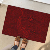 Oxblood Polynesia Rubber Doormat Hawaiian Tribal Hammerhead Shark Tattoo