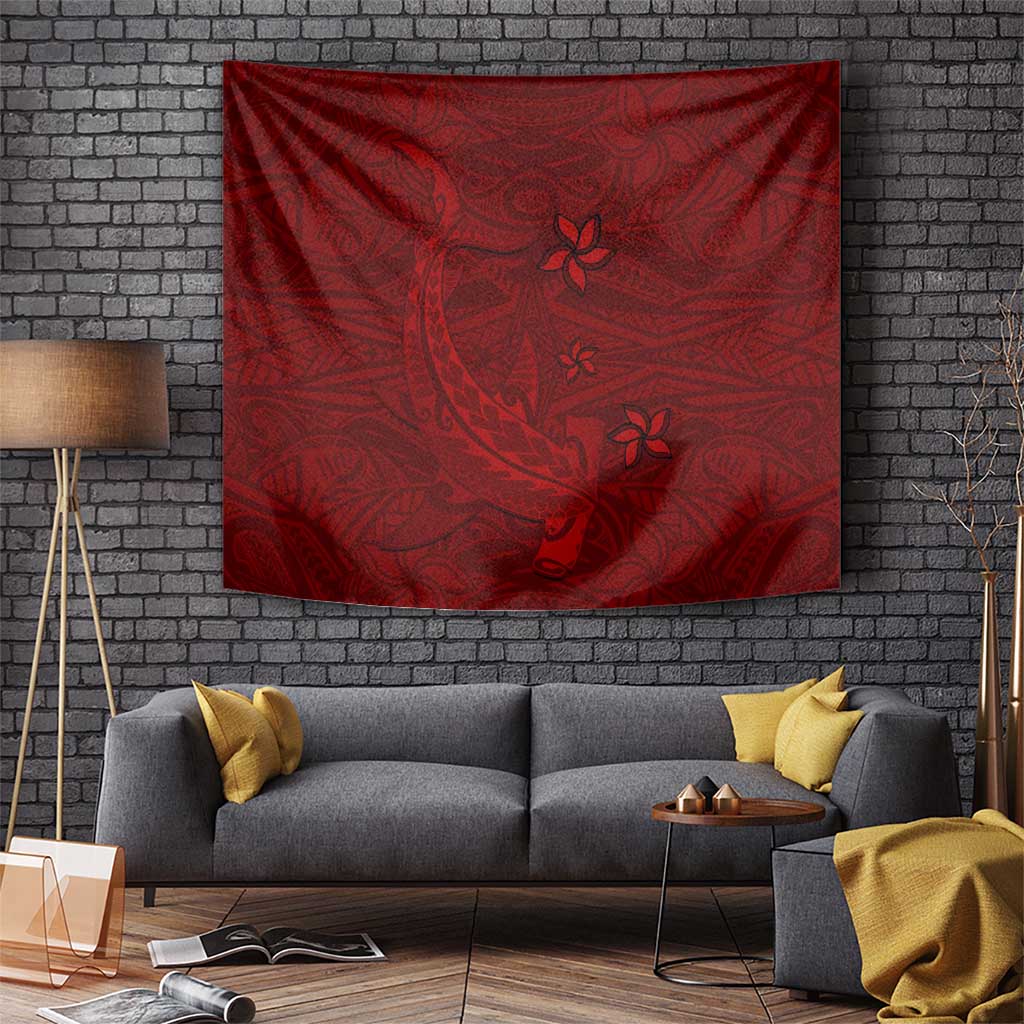 Oxblood Polynesia Tapestry Hawaiian Tribal Hammerhead Shark Tattoo LT14 - Polynesian Pride