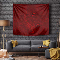 Oxblood Polynesia Tapestry Hawaiian Tribal Hammerhead Shark Tattoo LT14 - Polynesian Pride