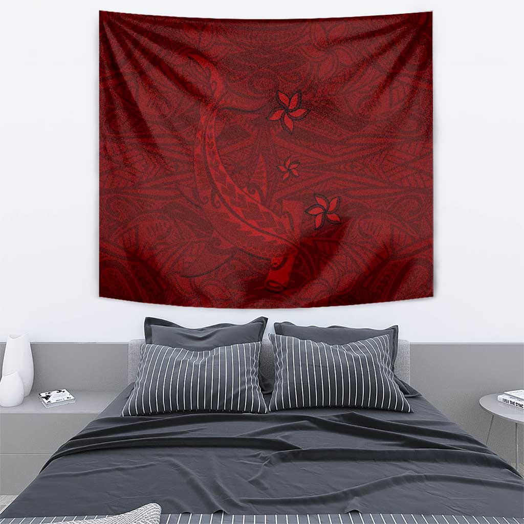 Oxblood Polynesia Tapestry Hawaiian Tribal Hammerhead Shark Tattoo LT14 - Polynesian Pride