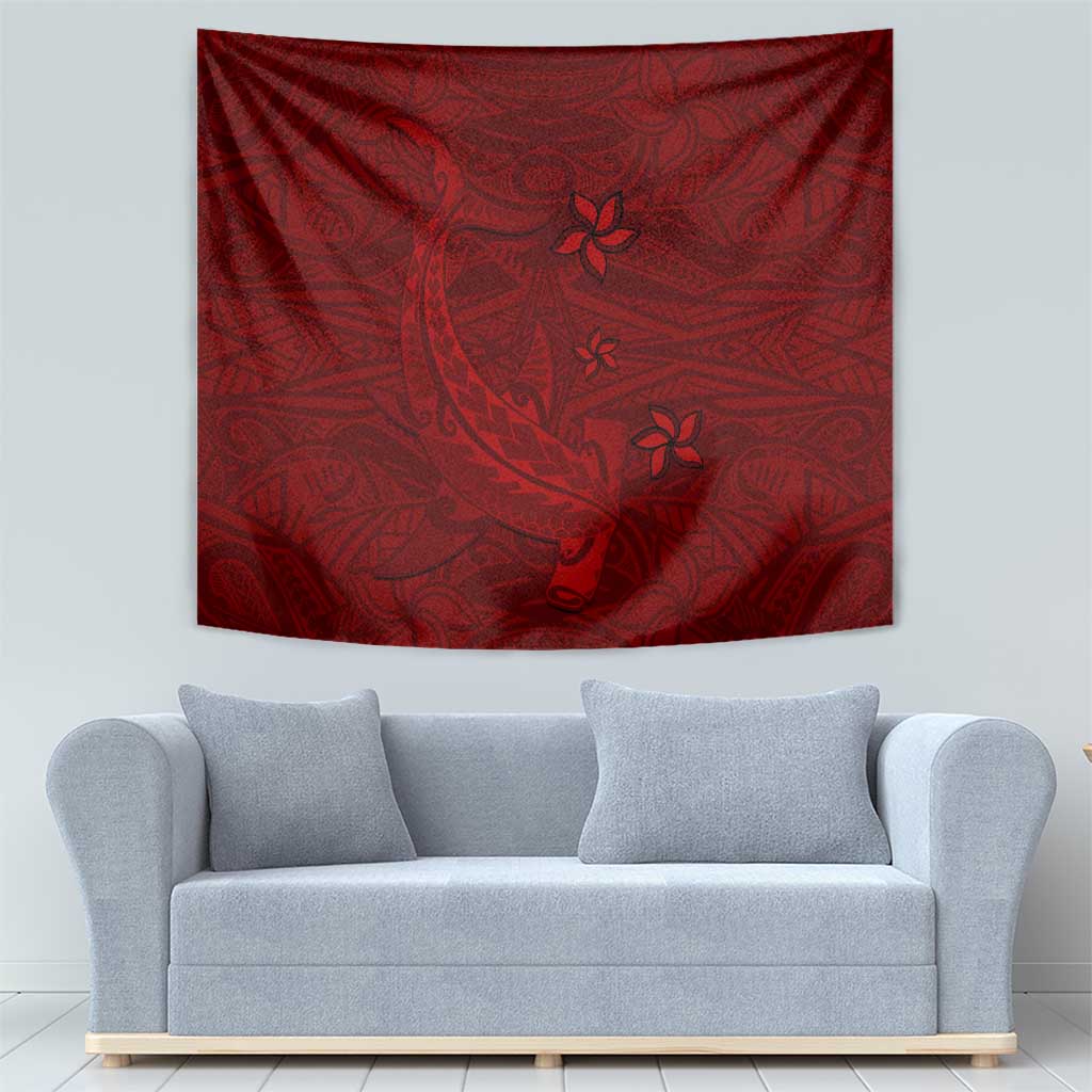 Oxblood Polynesia Tapestry Hawaiian Tribal Hammerhead Shark Tattoo LT14 - Polynesian Pride