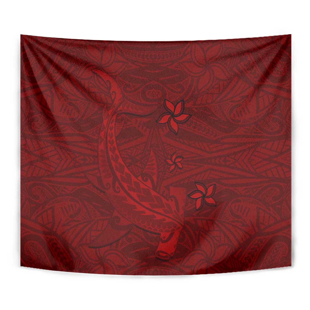 Oxblood Polynesia Tapestry Hawaiian Tribal Hammerhead Shark Tattoo LT14 - Polynesian Pride