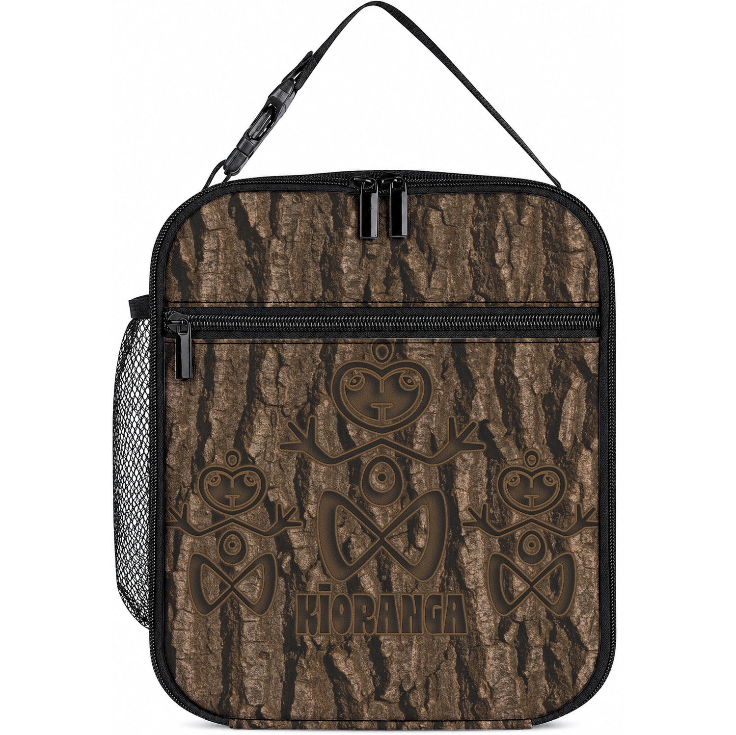 Kioranga Moriori New Zealand Lunch Bag Kopi Rakau Carving Art LT14 10.2 × 8.3 × 4.3 inch Brown - Polynesian Pride