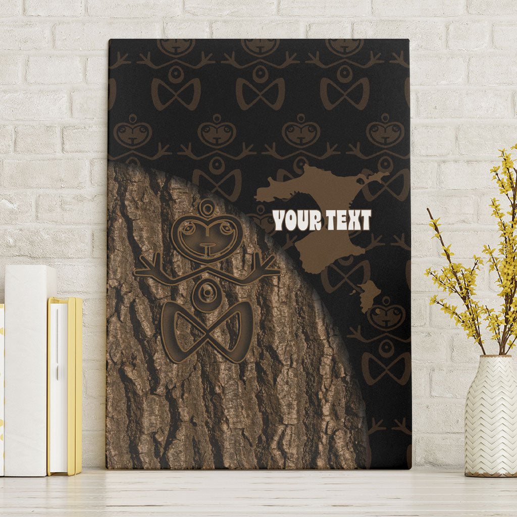 Moriori Kekoru New Zealand Personalised Canvas Wall Art Kopi Rakau Carving Chatham Islands Map LT14 Without Frame Black - Polynesian Pride