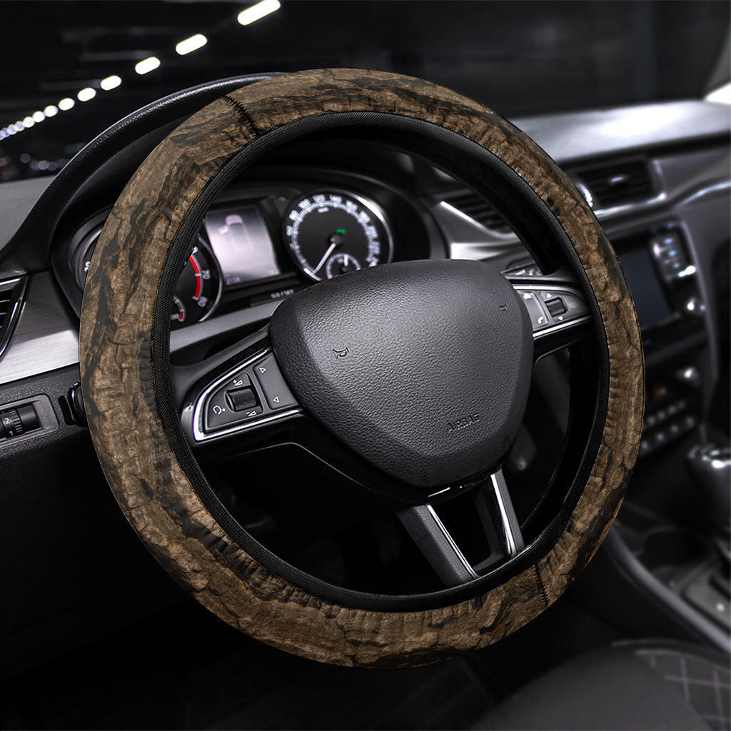 Moriori Kekoru New Zealand Steering Wheel Cover Kopi Rakau Carving Chatham Islands Map LT14 Universal Fit Black - Polynesian Pride