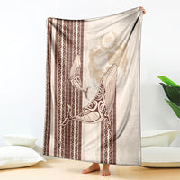 Swimming With Humpback Whales Season Tonga Blanket Tongan Tofuaa Ngatu Pattern Brown LT14 - Polynesian Pride
