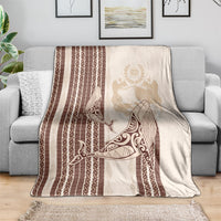 Swimming With Humpback Whales Season Tonga Blanket Tongan Tofuaa Ngatu Pattern Brown LT14 - Polynesian Pride
