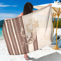 Swimming With Humpback Whales Season Tonga Sarong Tongan Tofuaa Ngatu Pattern Brown LT14 One Size 44 x 66 inches Brown - Polynesian Pride
