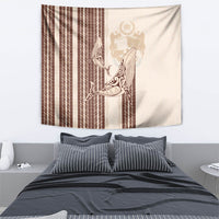 Swimming With Humpback Whales Season Tonga Tapestry Tongan Tofuaa Ngatu Pattern Brown LT14 - Polynesian Pride