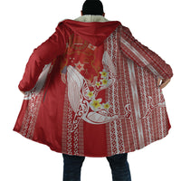 Swimming With Humpback Whales Season Tonga Cloak Tongan Tofuaa Ngatu Pattern Red LT14 - Polynesian Pride